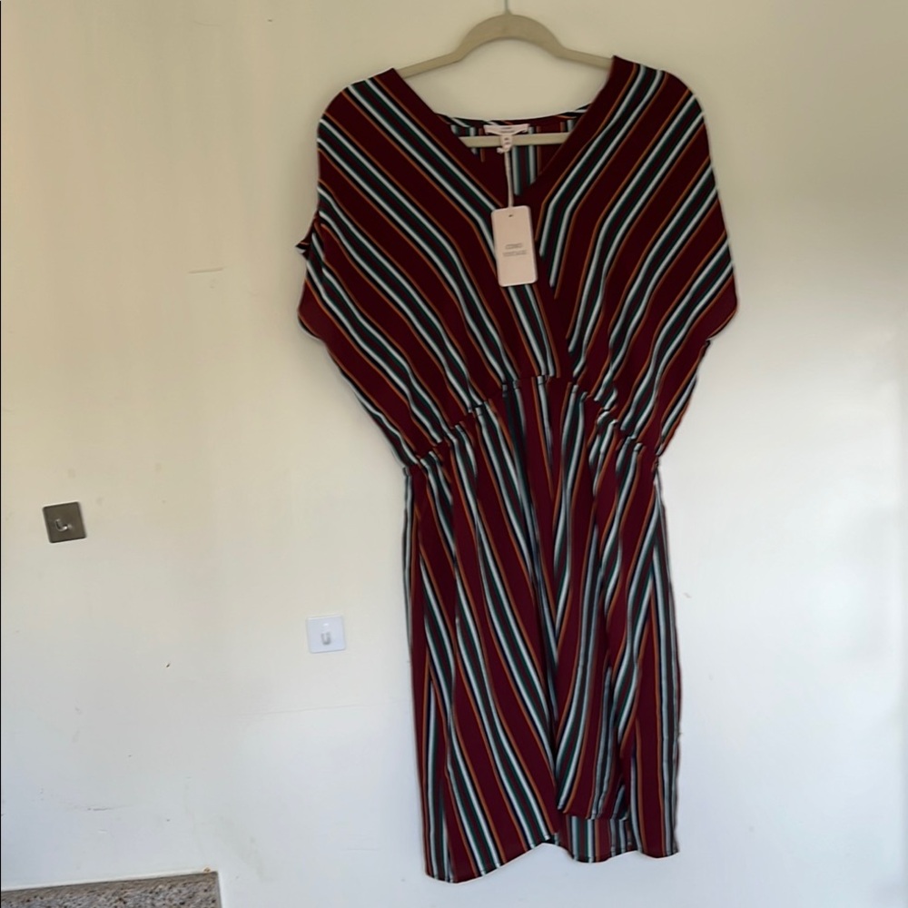 Striped Burgundy Dress